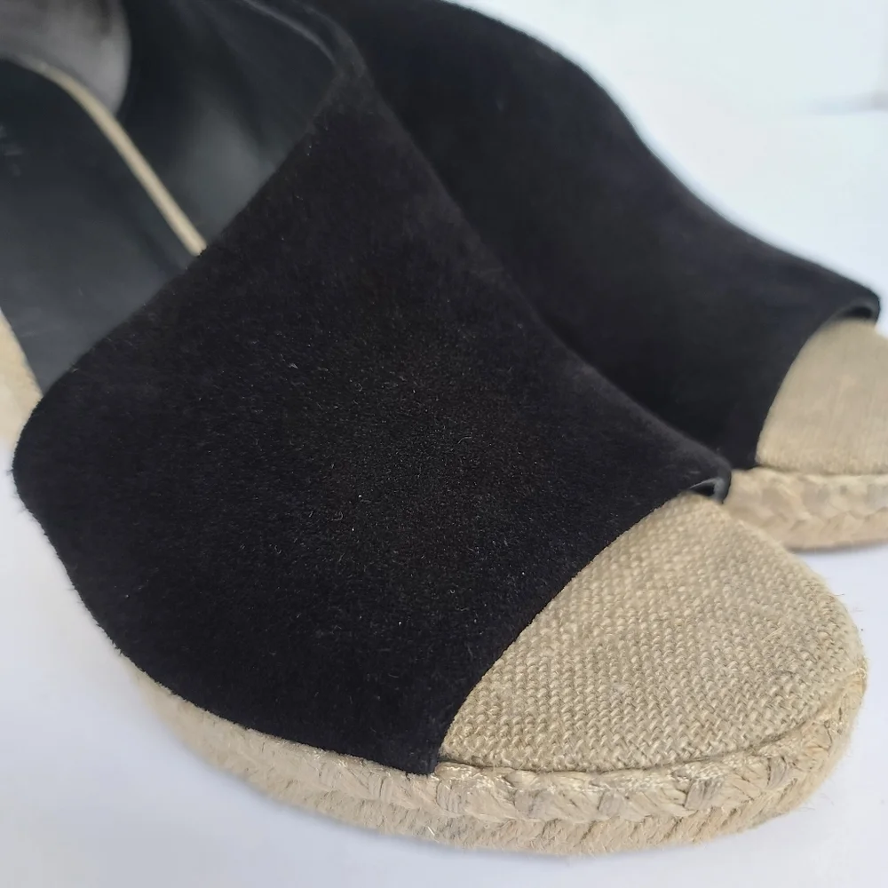 Vince | Sutton Espadrille Wedge Heel Sandal Black